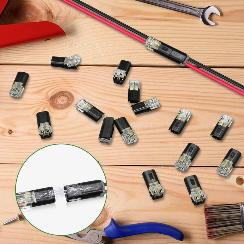 [20 Pieces] Quick Wire Connectors with Locking – 2-Pole Plug Connection