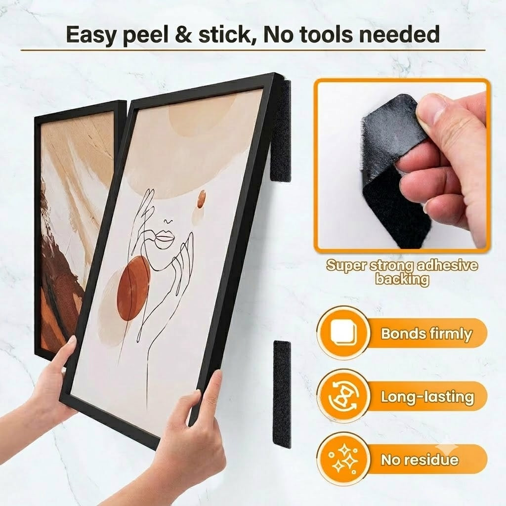 Strong Self-Adhesive Hook and Loop Tape (1 Set of 20 Pieces)