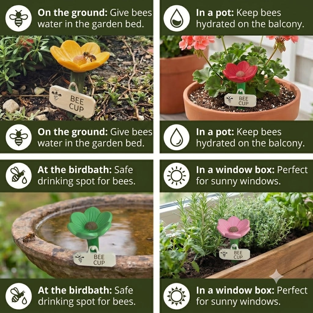 Flower-Shaped Bee Waterer – Colorful Garden Water Dispenser