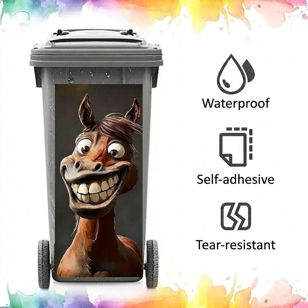 Creative Trash Can Stickers – Colorful Cartoon Motifs