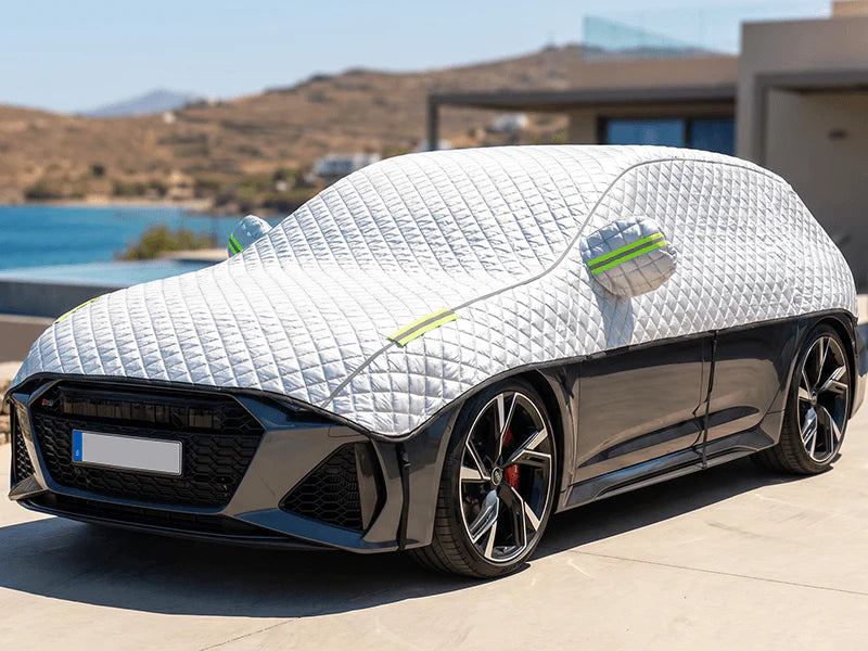 Thick Half Car Cover for Sun and Snow Protection – Frost and UV Resistant Car Garage