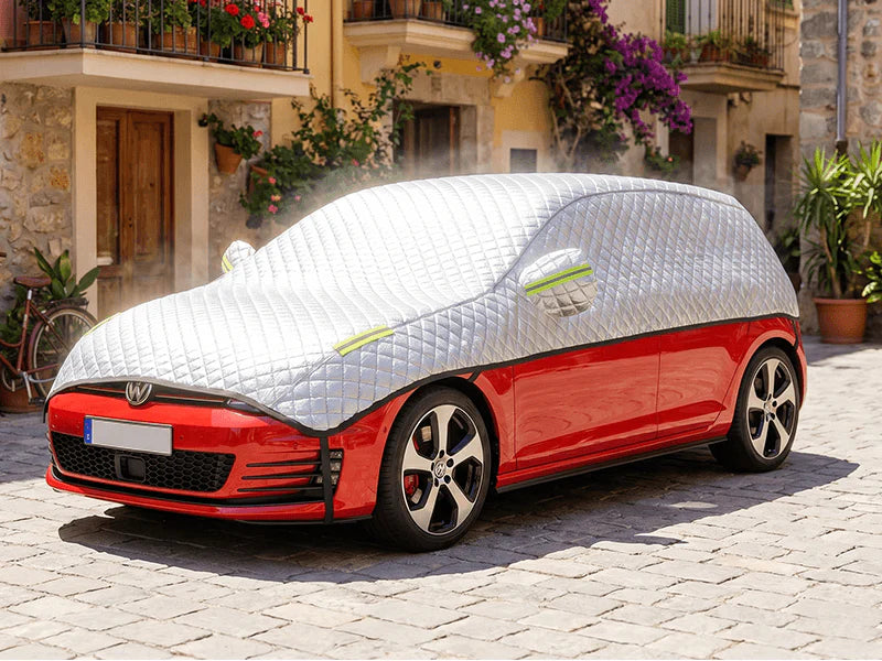 Thick Half Car Cover for Sun and Snow Protection – Frost and UV Resistant Car Garage