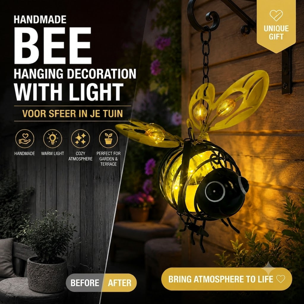 Solar Hanging Light with Bees