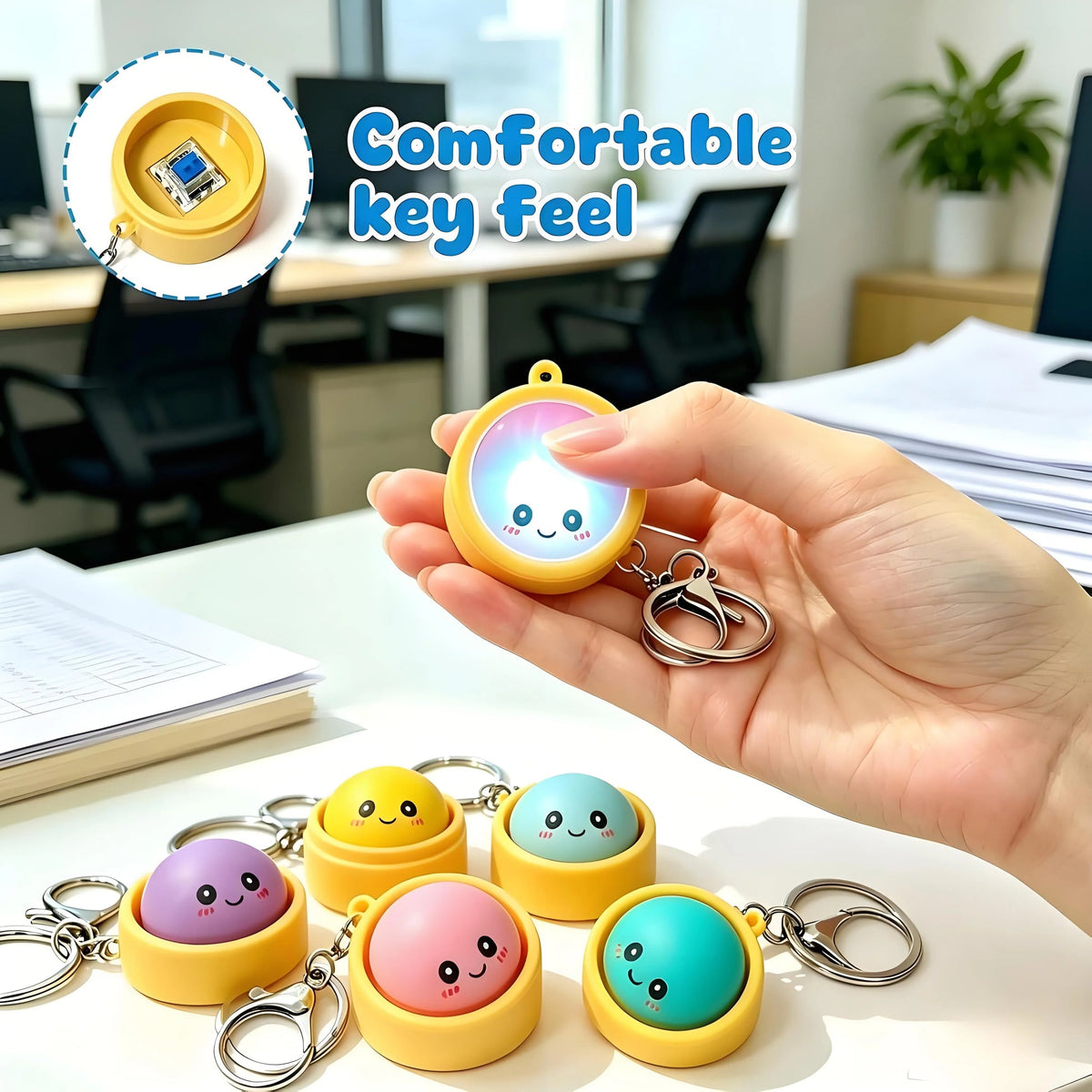 Cute and fun glowing baozi keychain with steamer