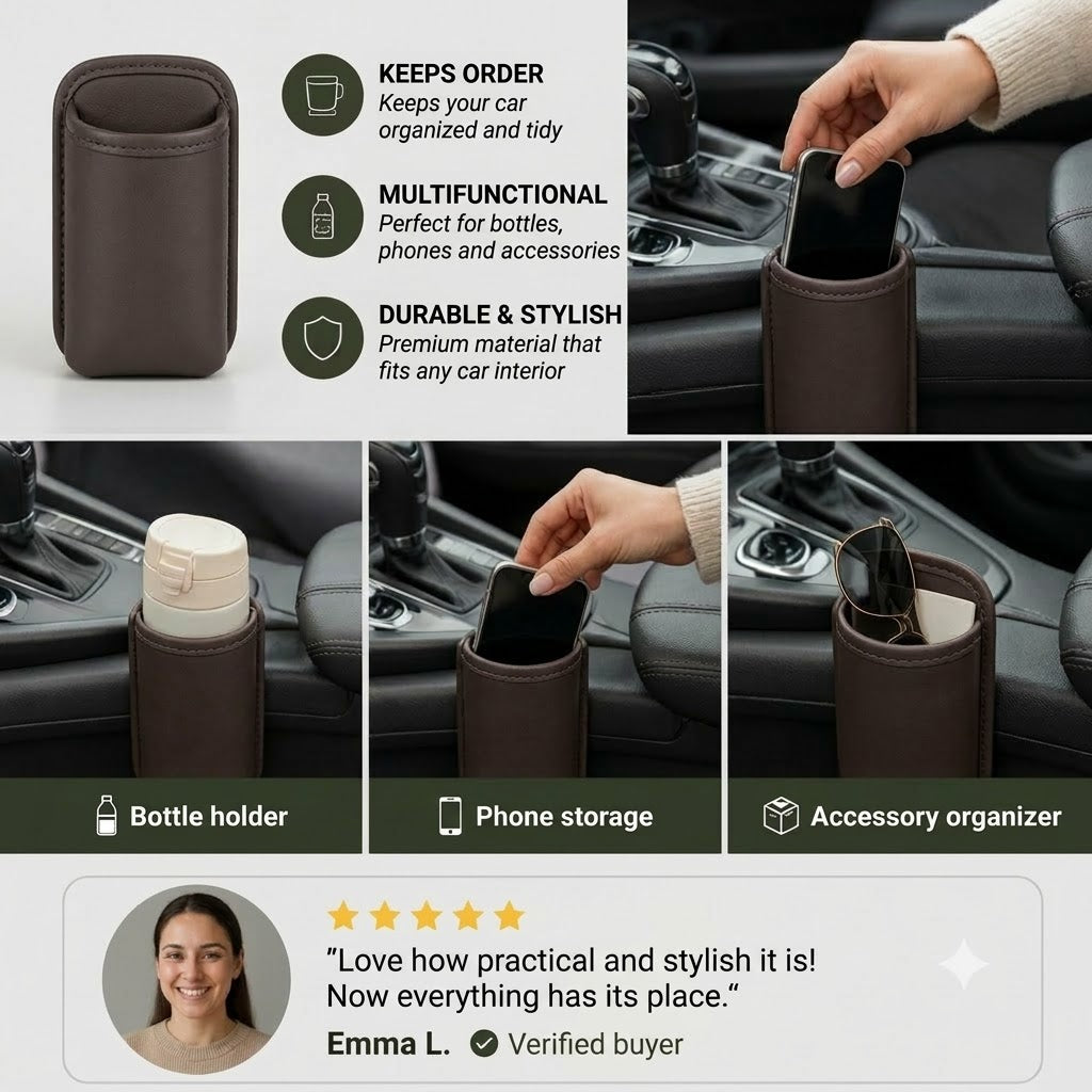 Universal Car Cup Holder & Multi-Functional Storage Organizer – Space for Water Bottles and Accessories
