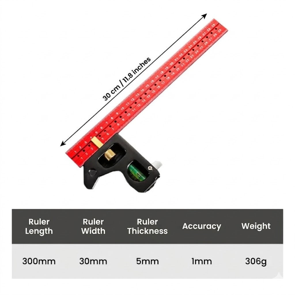 Precision Combination Square with Level