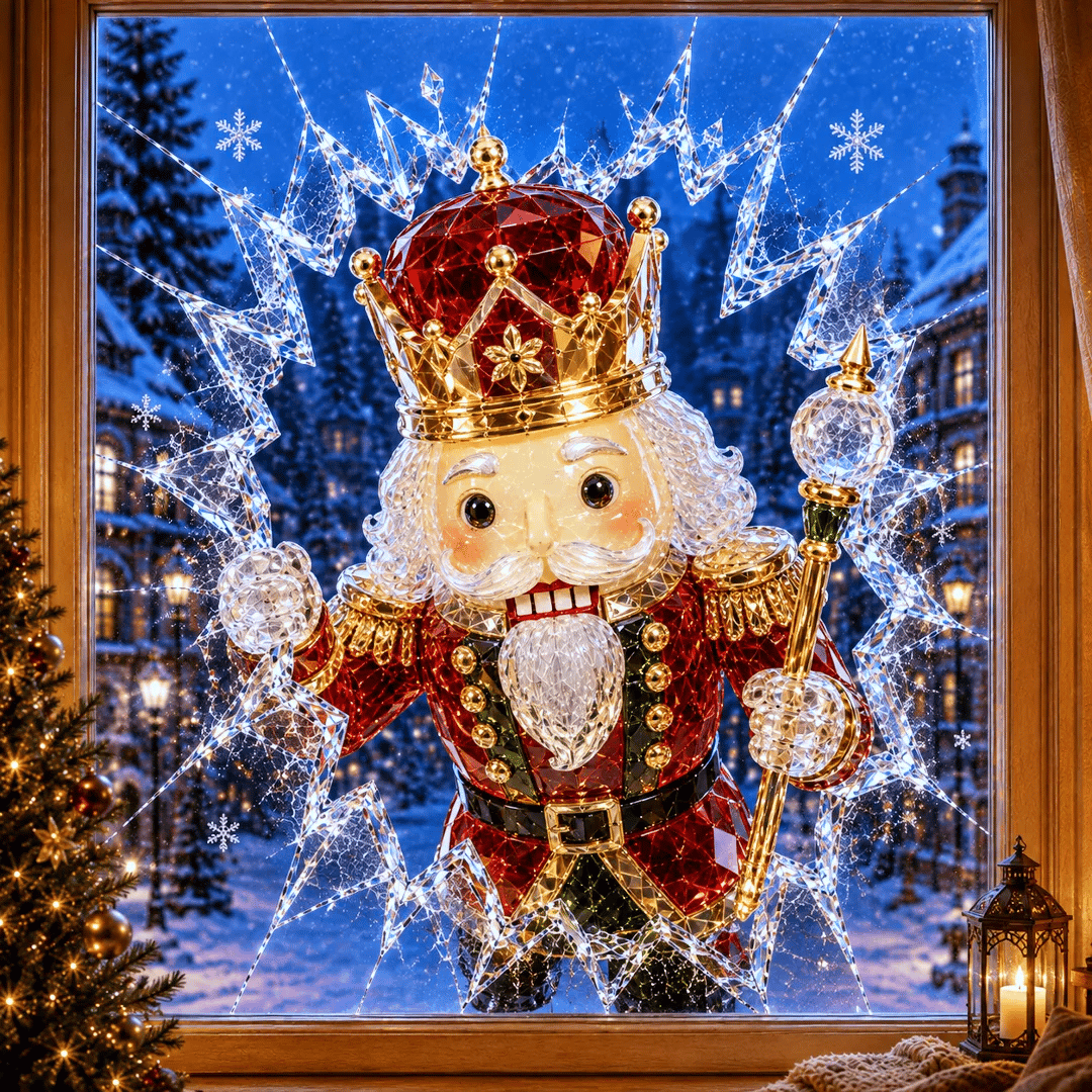 3D Christmas Broken Glass Effect Window Sticker