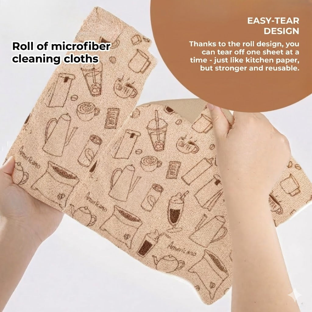 Reusable Microfiber Cloths on a Roll – Tear-Off Cleaning Cloths