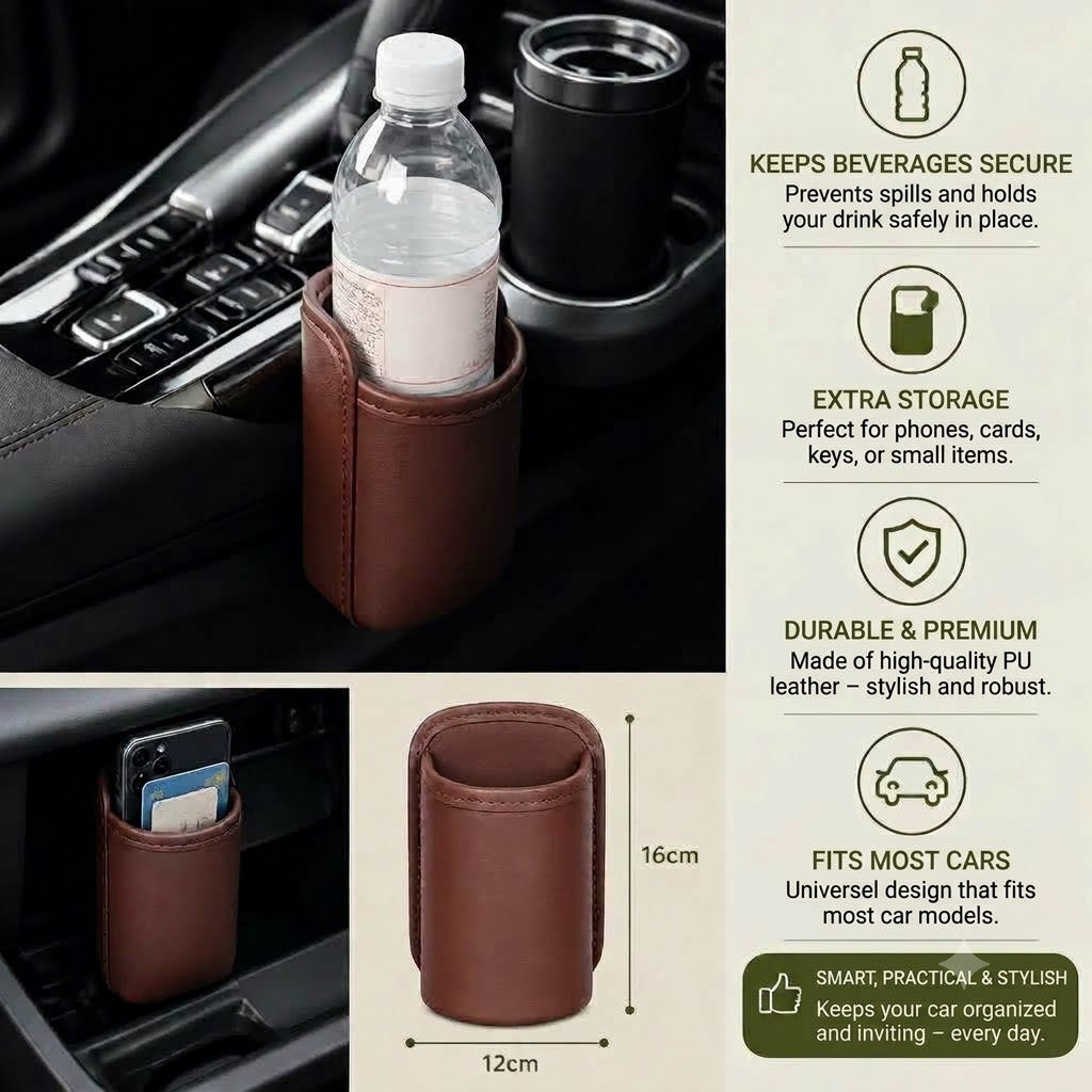 Universal Car Cup Holder & Multi-Functional Storage Organizer – Space for Water Bottles and Accessories