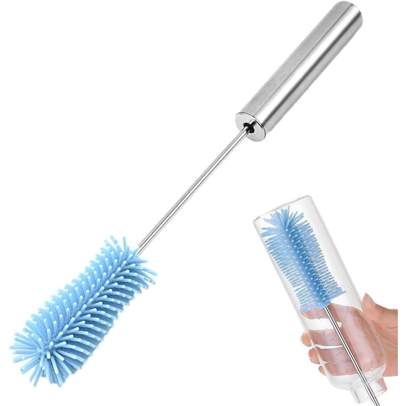 Rotating Silicone Bottle Brush - 360 Degree Cleaning - For Baby Bottles, Glasses & Water Bottles - Hygienic
