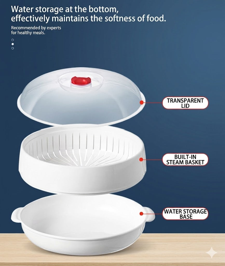 Multifunctional Microwave Steamer - With Keep Warm Function - Healthy Cooking & Steaming