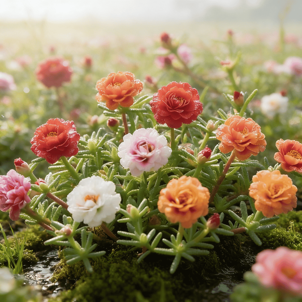 🌸 1000 Moss Rose Seeds Mix – 🌿 Purslane / Sun Roses