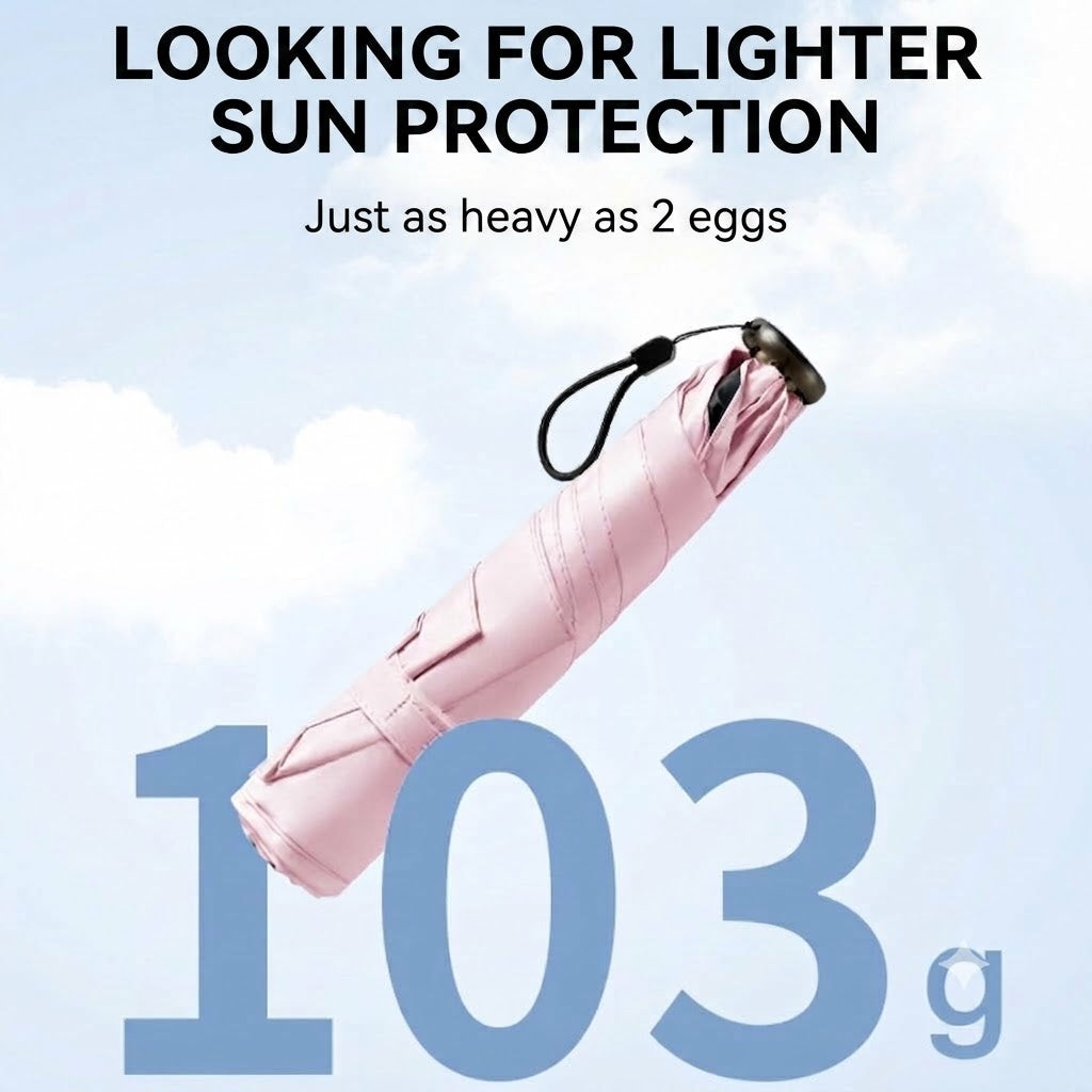 Ultra-light Carbon Umbrella – UV Protection (Black Coating) for Sun and Rain ☂️