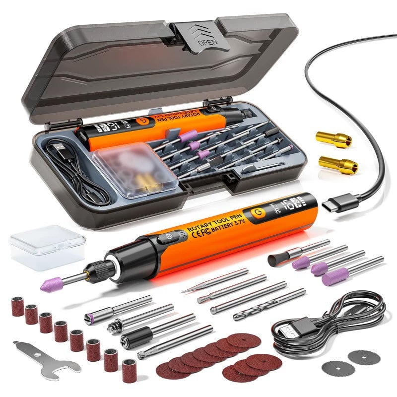Professional Electric Multitool Set - Digital Speed Display - Built-in LED Light