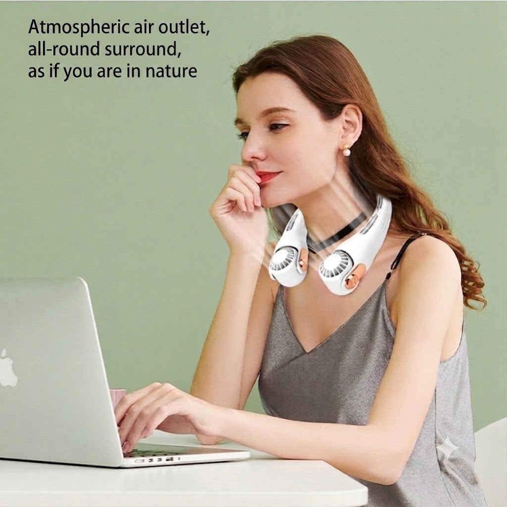 Neck Air Conditioner & Fan – Silent Personal Cooling for Summer