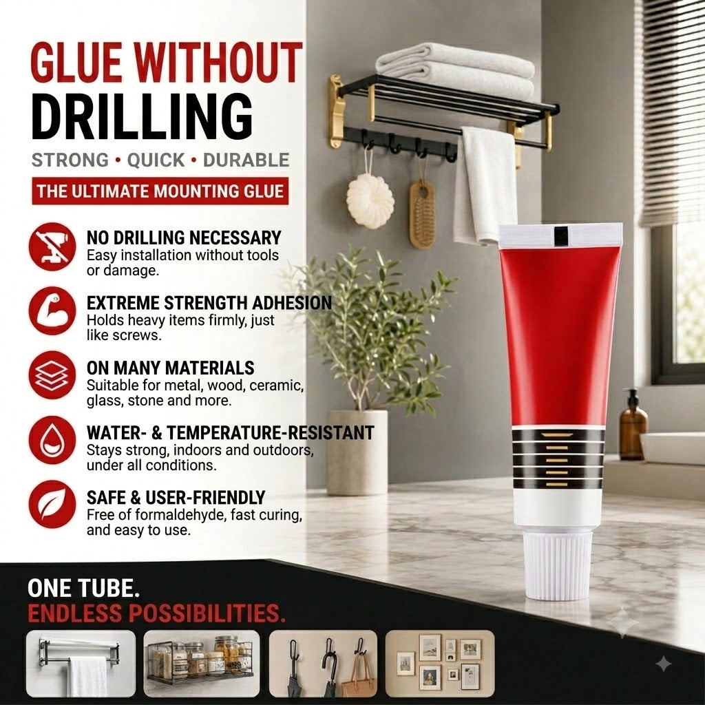 🔥📢 Limited Time Offer: Buy 1 Get 1 Free! ✨ Nail-Free Glue – Strong Adhesion Without Drilling, Ideal for All Your Bonding Needs! ✨