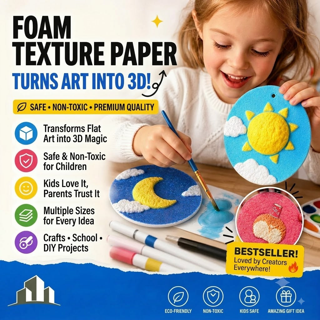 👩‍🎨🔮 Safe Craft Foam Sheets for Kids – Soft & Flexible, Ideal for DIY Projects, Learning & Kids' Crafts 🎁✂️