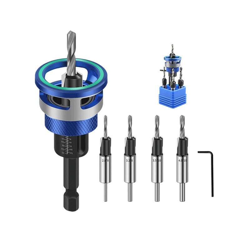 Countersink drill bit with adjustable depth stop