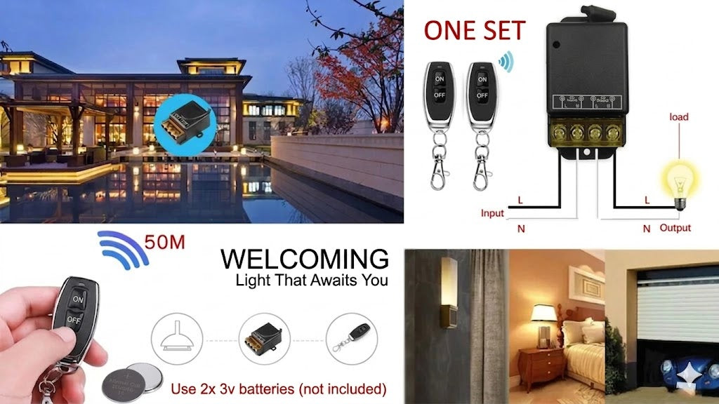 💥Wireless Remote Control and Receiver Set - Universal - Plug & Play - No Cables⚡ Needed