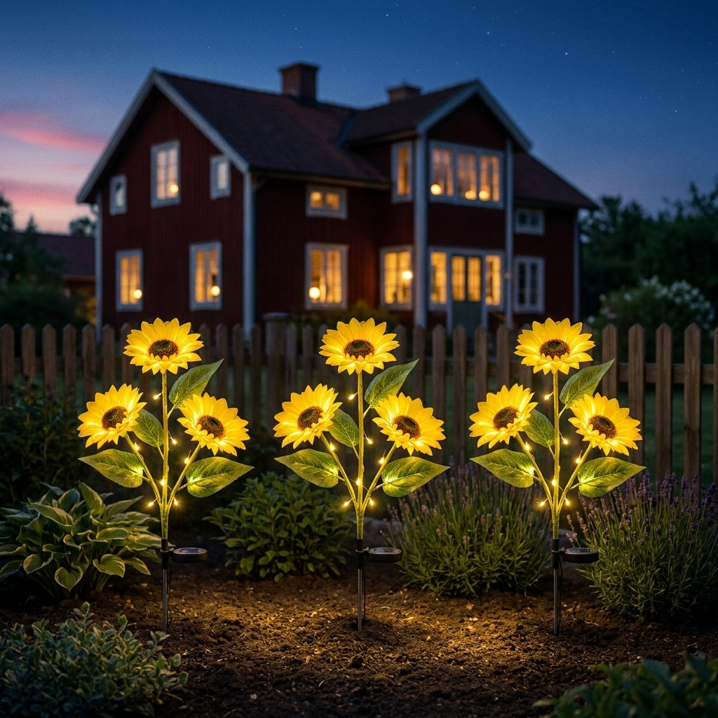 🌻 Solar-Powered Sunflower Garden Light – Looks Like a Real Sunflower