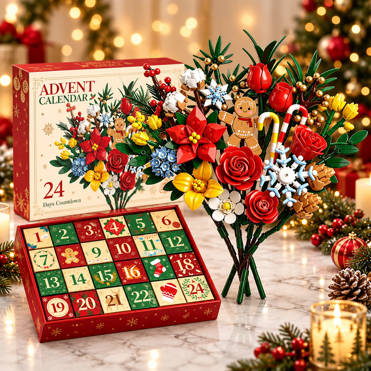 "Bloom & Build" Advent Calendar – Build Your Own Magical Christmas Bouquet