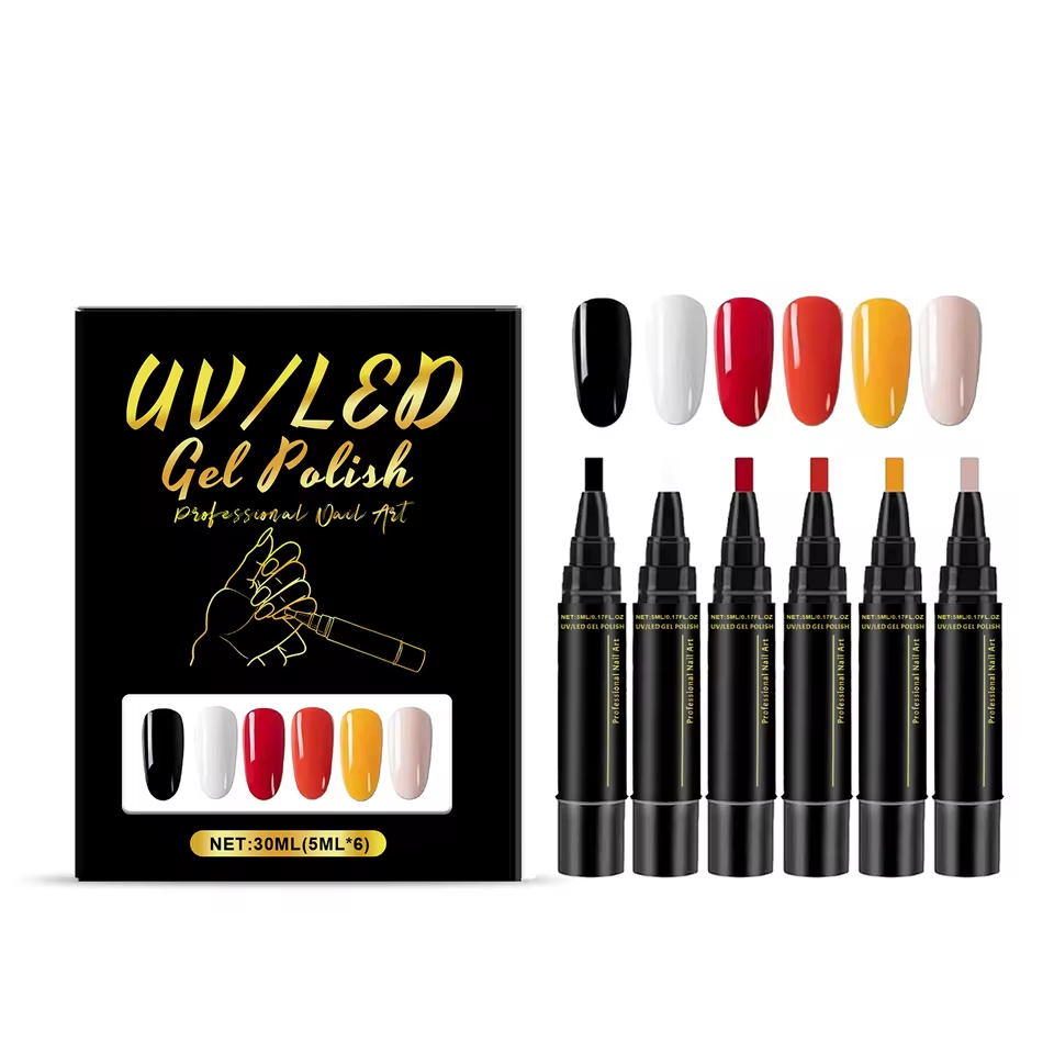 SalonPen – 3-in-1 Nail Polish Pen (with UV Light) – Set of 6