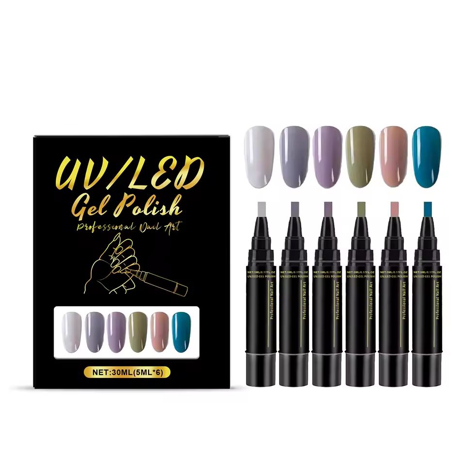 SalonPen – 3-in-1 Nail Polish Pen (with UV Light) – Set of 6