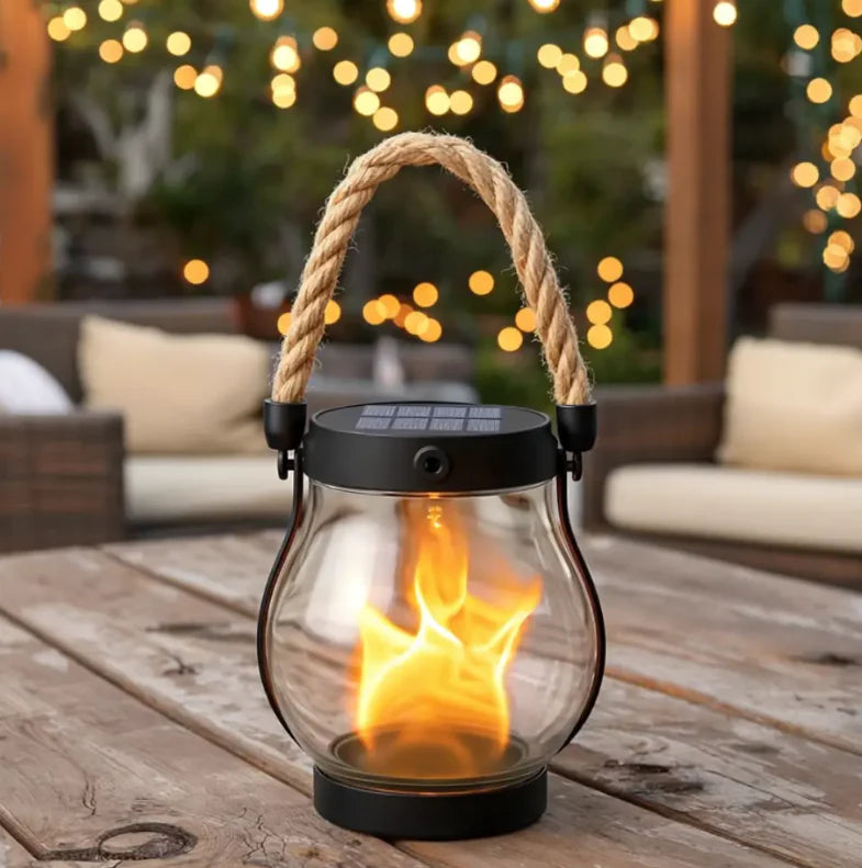 Solar Lantern with Flame Effect