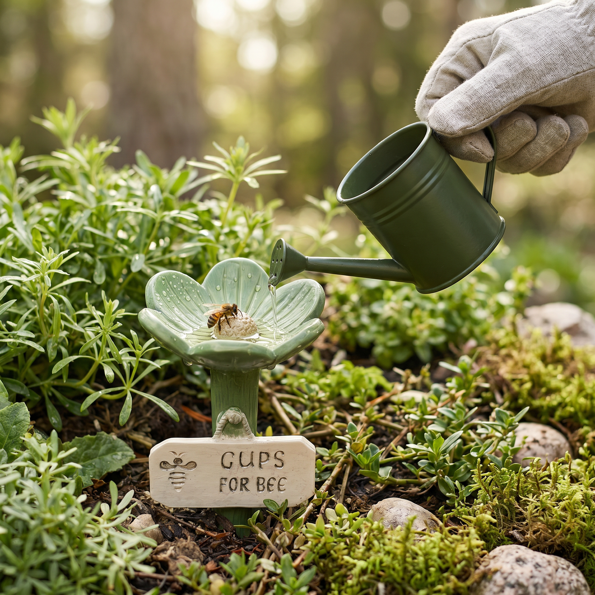 Flower-Shaped Bee Waterer – Colorful Garden Water Dispenser
