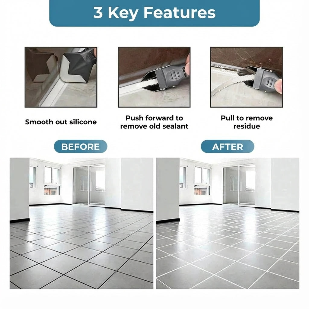 3-in-1 Caulking Tool - Silicone Remover & Finisher