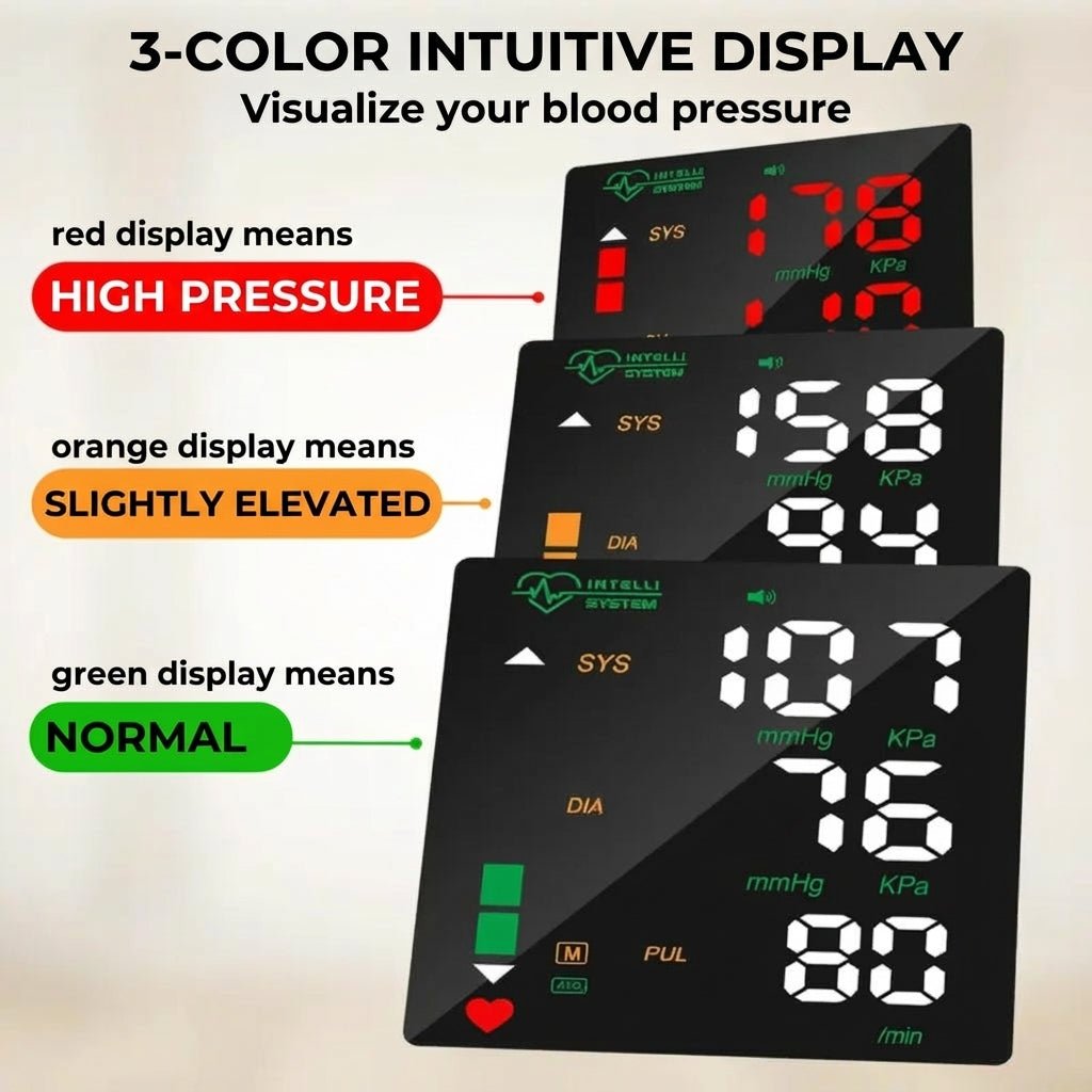 Digital Wrist Blood Pressure Monitor - Large LED Display & Memory