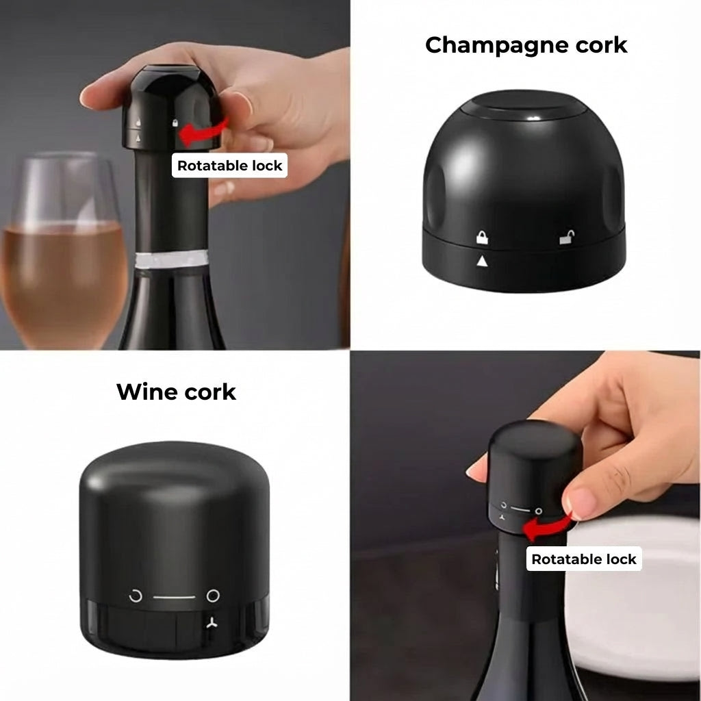 Vacuum Wine Stopper with Pump - Keeps Wine Fresh Longer