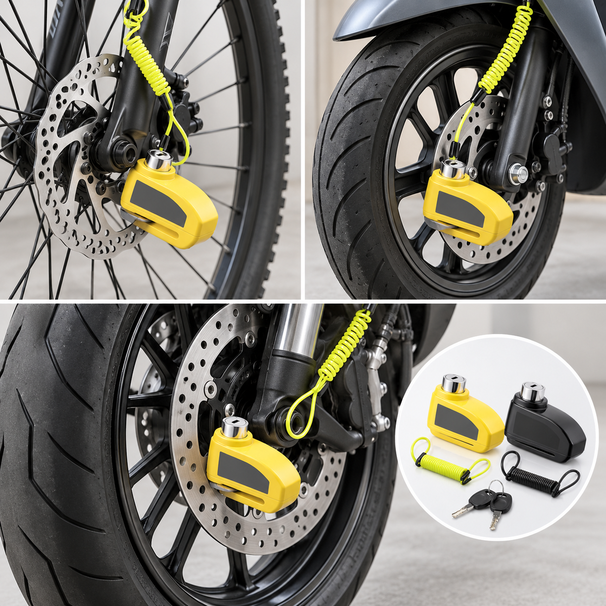 110 dB Alarm Disc Brake Lock – Disc Brake Lock for Bicycles, Mopeds & Motorcycles