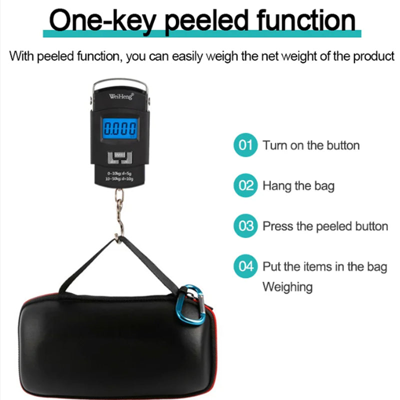 ⚖️ Portable Digital Luggage Scale with Hook – Precise, Compact & Easy to Use – Avoid Costly Overweight Fees 🧳 ✈️