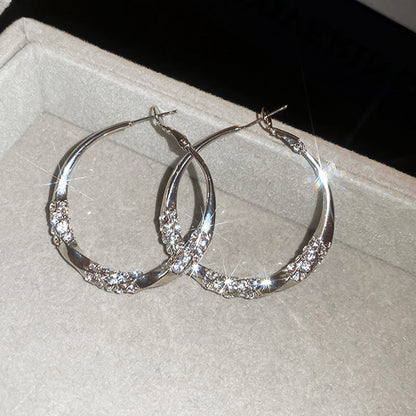 Sparkling Zirconia Hoop Earrings