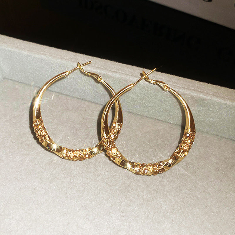 Sparkling Zirconia Hoop Earrings