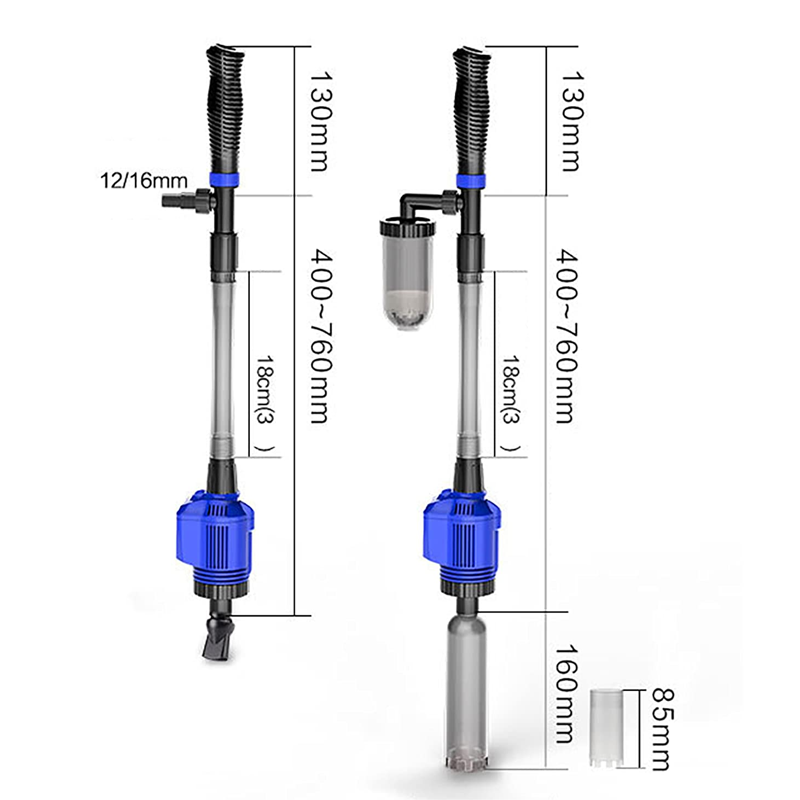 Electric Aquarium Vacuum Cleaner & Water Changer - 3-in-1 Gravel Cleaner - With Filter Function