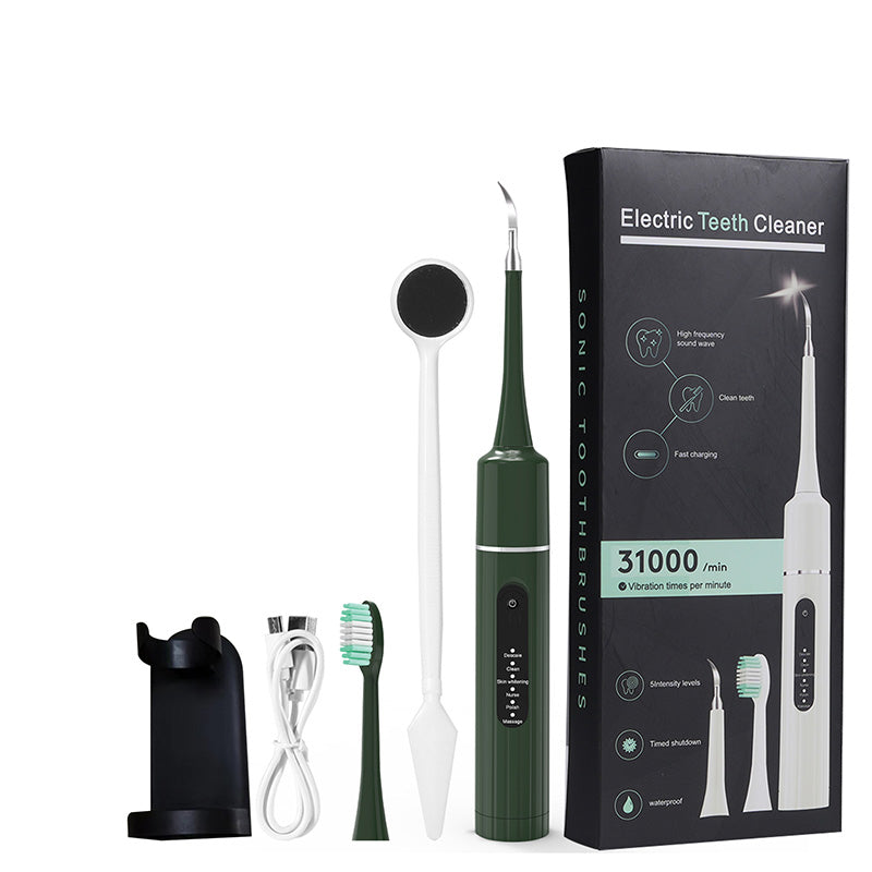 ✨ 5-in-1 Ultrasonic Tooth Cleaner – 6 Modes with Cleaning Heads, Up to 58 Days of Battery Life 🦷⚡