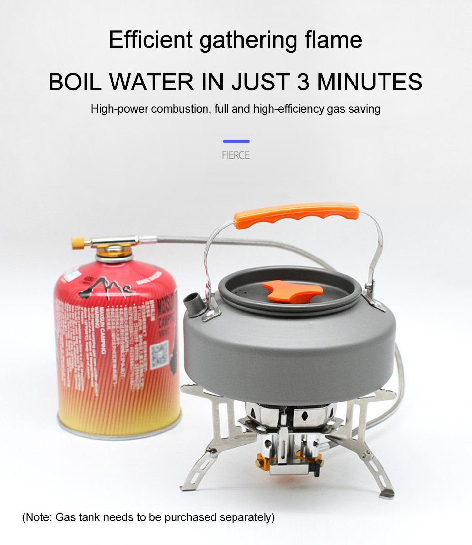 5800W Windproof Camping Gas Stove – With Piezo Ignition and Gas Canister Adapter