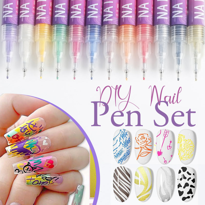 Nail Art Pen Set – 12 Colors