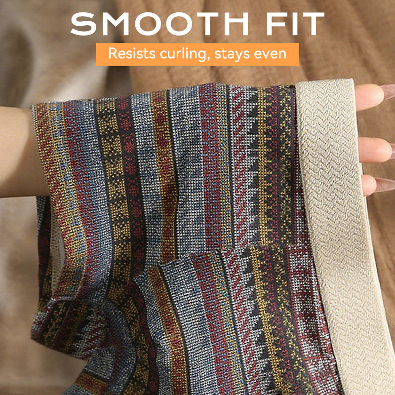 Breathable Men’s Boxer Shorts with Geometric Pattern – 1 Set (3 Pieces)