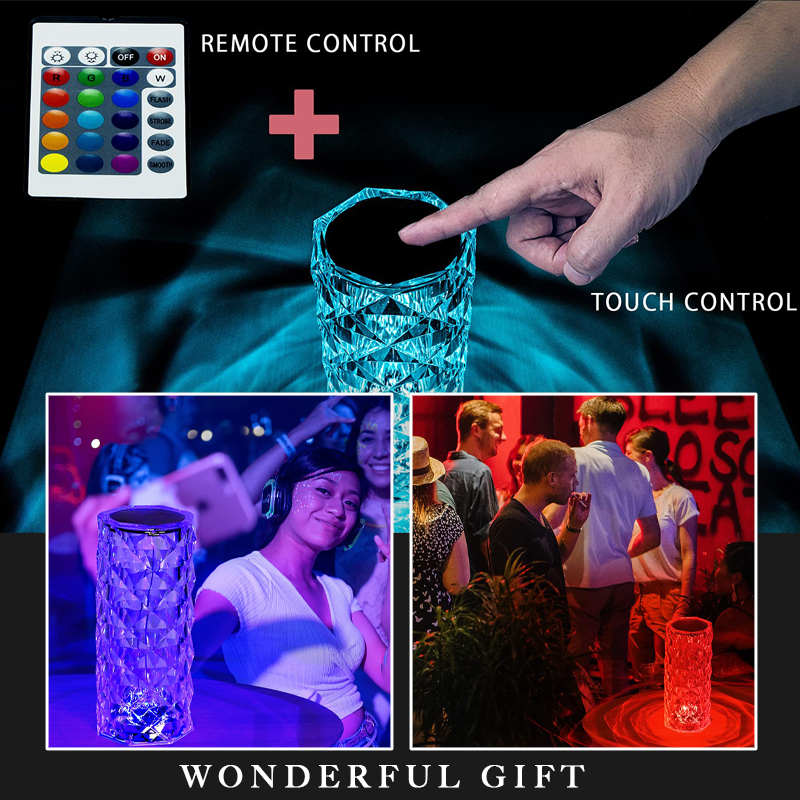 Romantic Color-Changing Crystal Rose Light