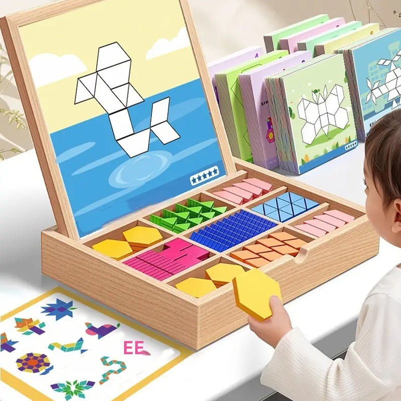 Wooden Magnetic Puzzle: Create Shapes & Patterns