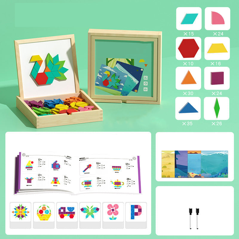 Wooden Magnetic Puzzle: Create Shapes & Patterns