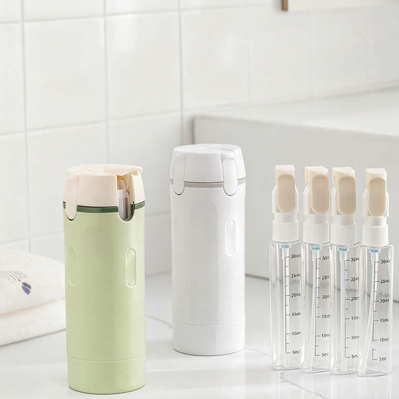 4-in-1 Travel Bottle Set for Carry-on – Leak-proof Silicone Travel Bottles
