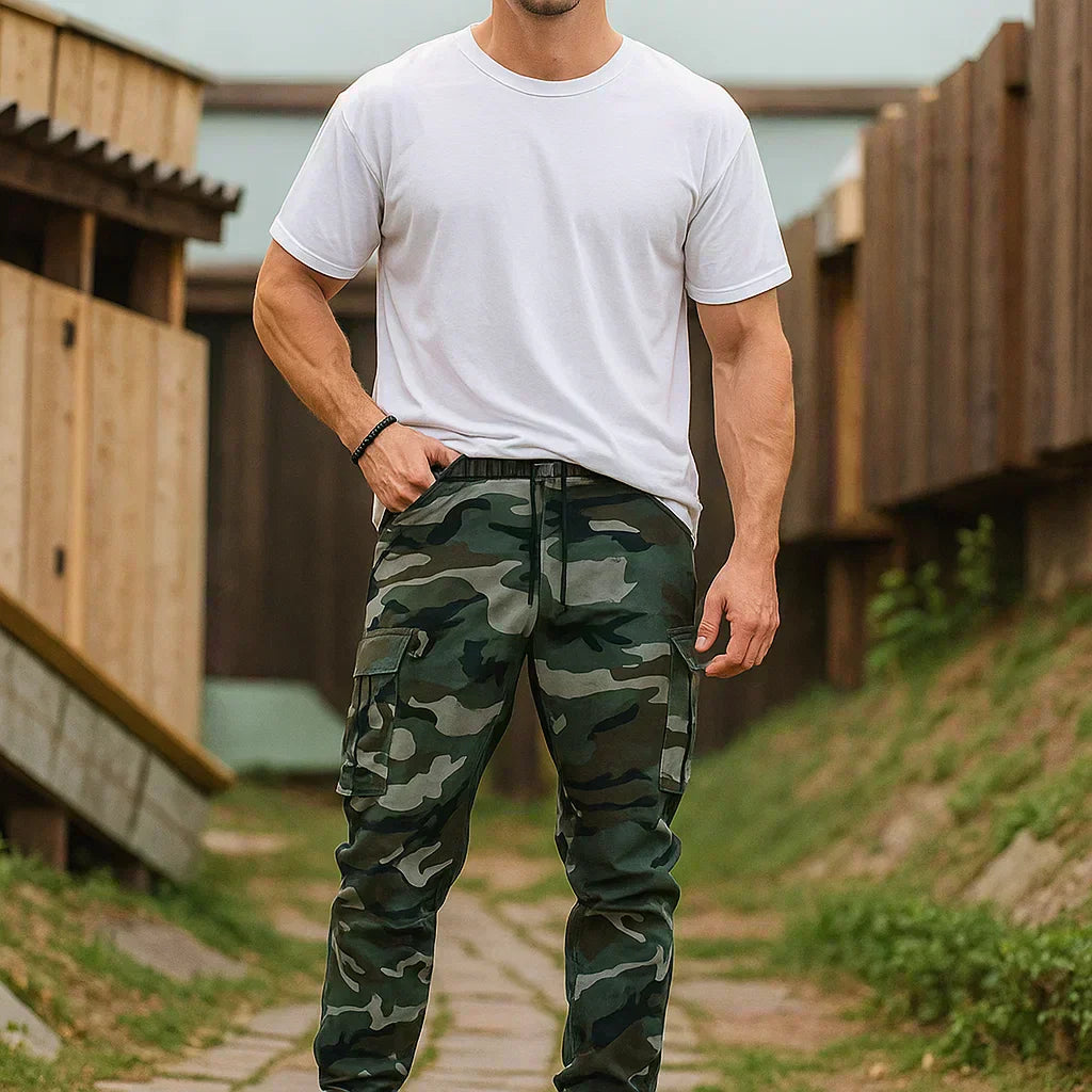 Men's Tactical Cargo Pants - Army Camouflage Print