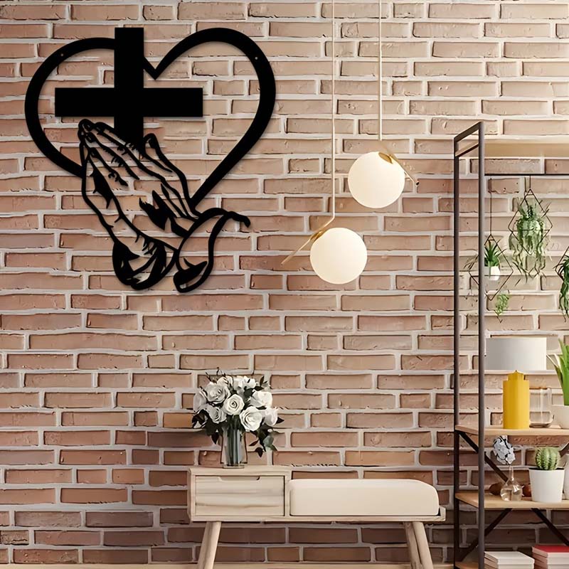 Cross in Heart Wall Decoration