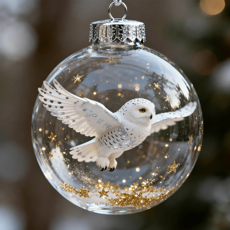 Nature’s Christmas Ornament: Bird in Clear Globe