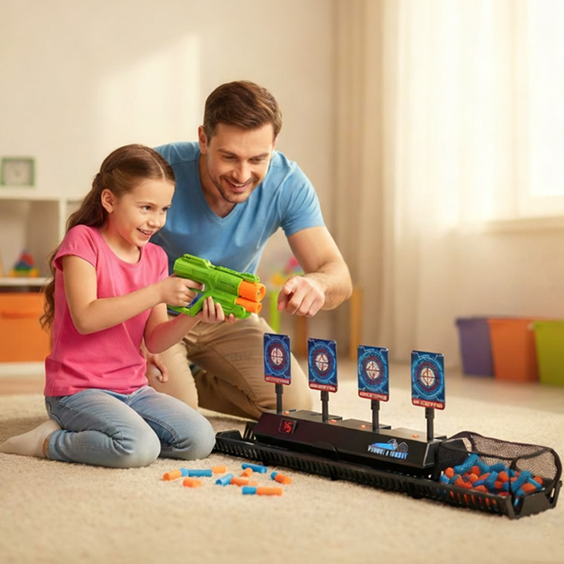 Interactive Shooting Game with Moving Targets & Auto-Reset