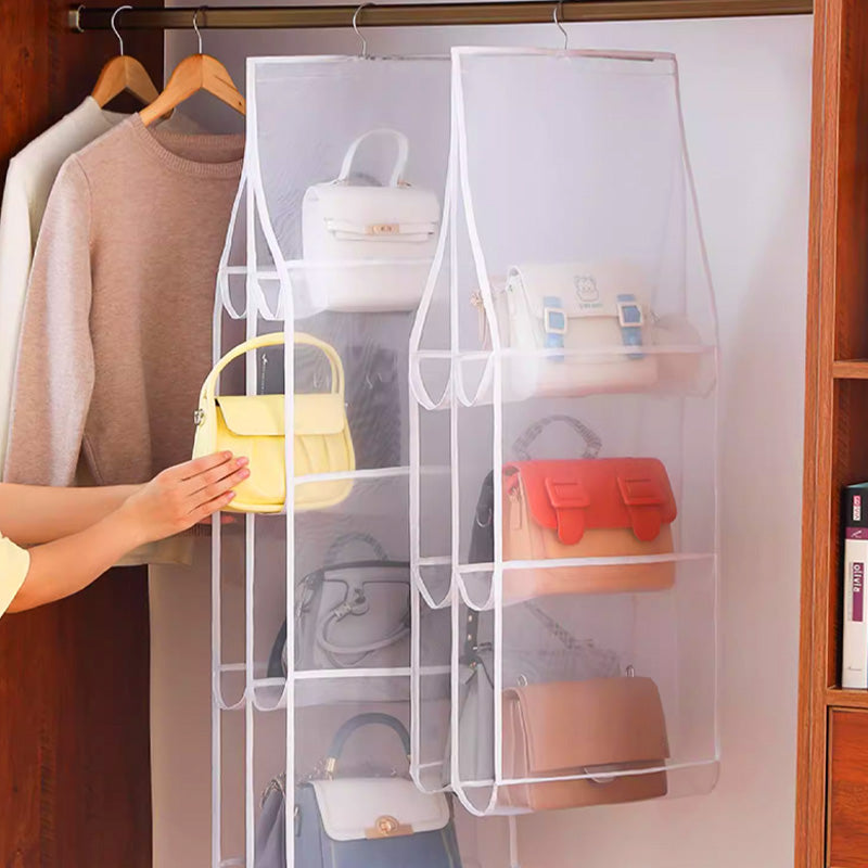 Hanging Dustproof Handbag Organizer with 6/8 Large Pockets